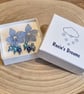Blue flower sterling silver dangle earrings, coastal floral earrings, (EAR-0001)
