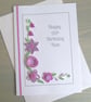 95th birthday card, personalised, handmade with quilled lilac flowers - Image 4