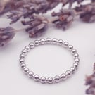 Sterling Silver Beaded Wire Ring 