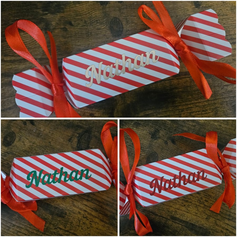 Personalised Christmas Cracker Treat Boxes