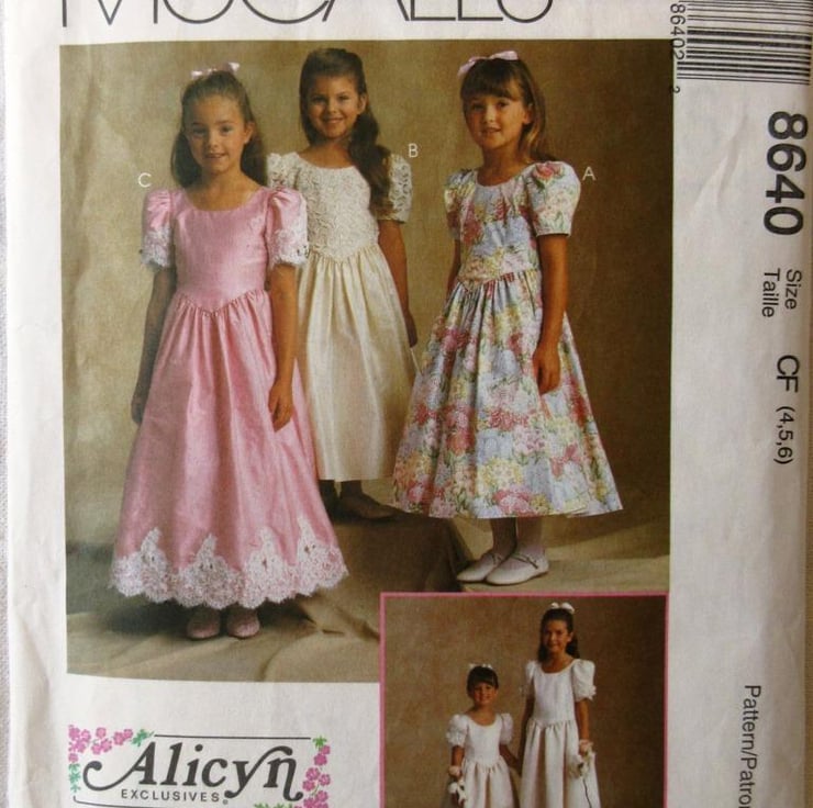 A multisize sewing pattern for a girl's brides... Folksy