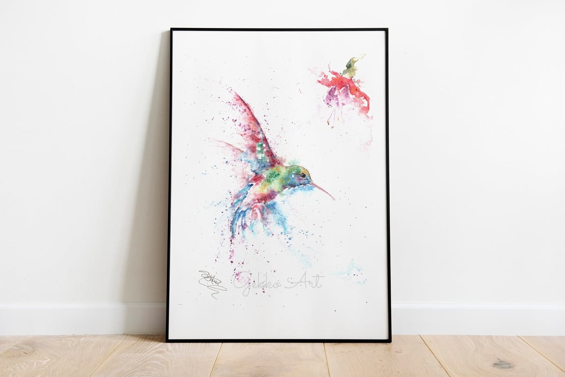 Hummingbird Jewels No2. Fine Art Giclee Print, from an Original Watercolour 