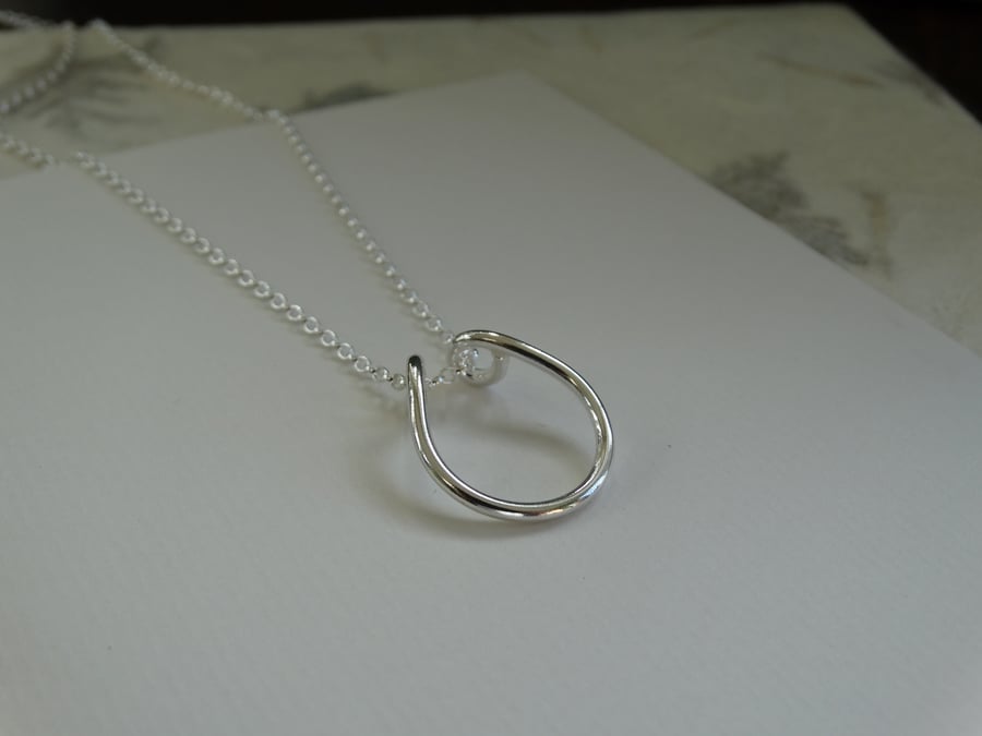 Ring holder pendant - ring keeper - recycled silver 