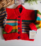 Designer Hand Knitted Multicoloured Baby Cardigan Size 9 - 18 months - Image 7