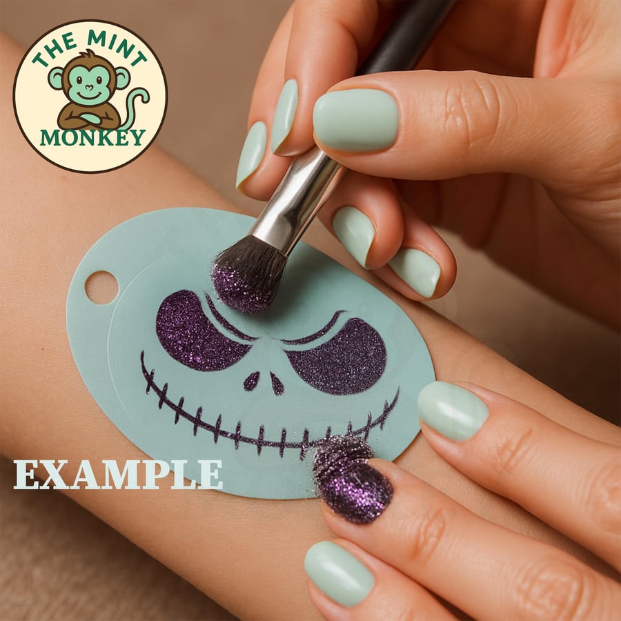 Skeleton Jack - Face Paint Stencil - Kids Party - Reusable - cake decorating