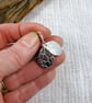 Earrings, Sterling Silver Flower Pattern Rustic Shape Droppers - Image 3