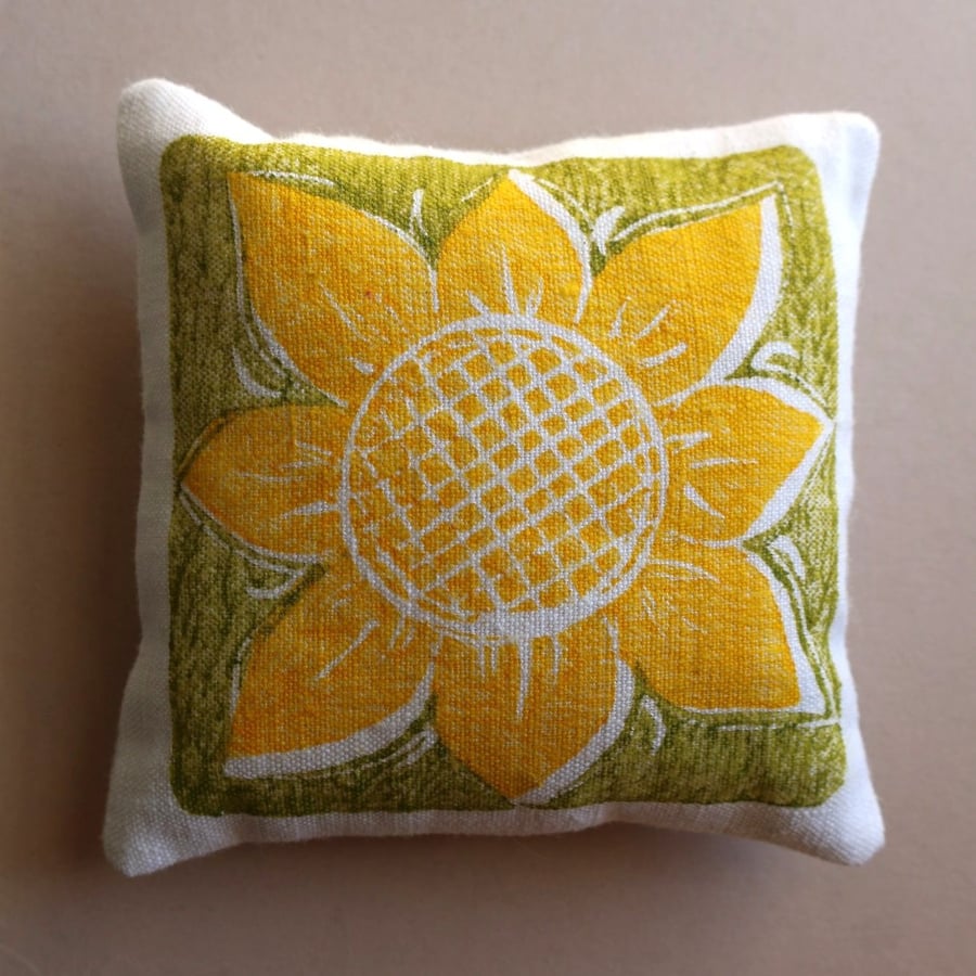 Handprinted Sunflower Lavender Bag