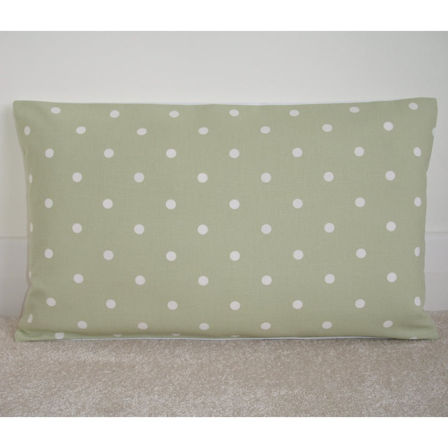 Tempur Travel Pillow Cover SMALL Polka Dots Green Spots 16x10 