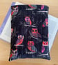 Owl Print Fabric Quilted Book Sleeve - Hardback Size - Image 2