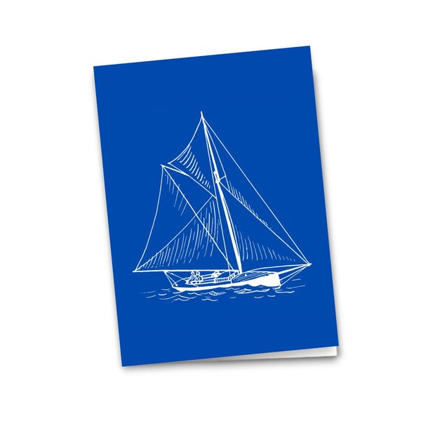 Sailing Yacht Greetings Card: Birthday Card for a Boat Lover (6"x4")