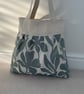 Beautiful Pleated Tote Bag, Patterned Fabric, Linen, Handbag, Day Bag - Image 7