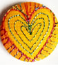 Buttons 1 inch button Hand Dyed Silks and Cottons Free Machine Embroidery Button