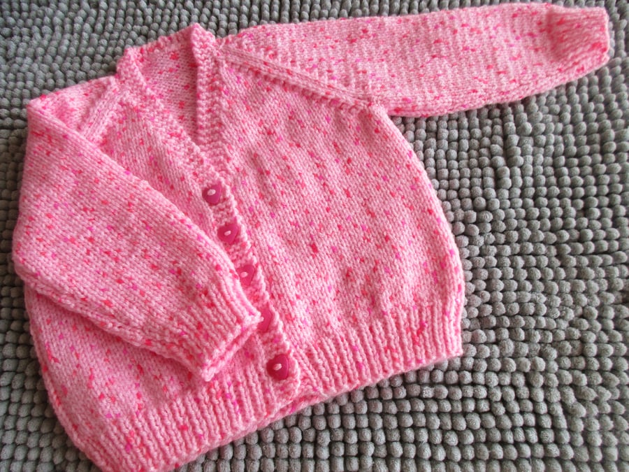 18" Mixed Pinks V Neck Cardigan