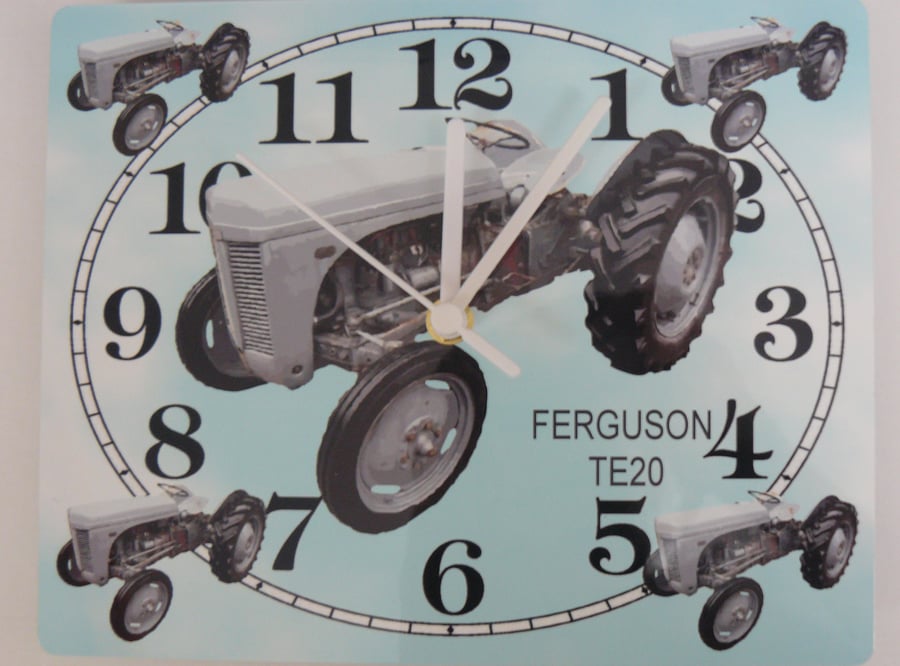 tractor TE20 clock grey fergi wall clock grey tractor fergi 