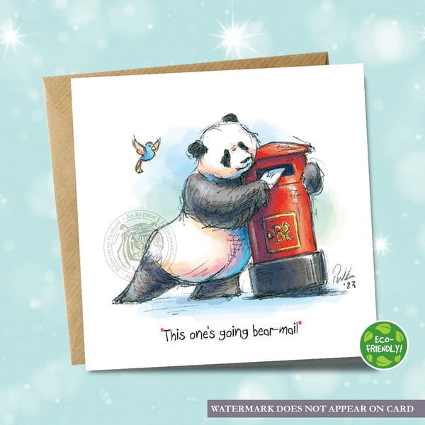 Panda Posting a Letter Bear-Mail!