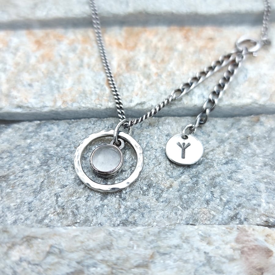 Highland Clear Quartz Personalised Handmade Scottish Hammered Ring Necklace