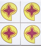 4 x Yellow and Pink Paisley Ceramic Tile Coasters with Cork Backing - Image 1