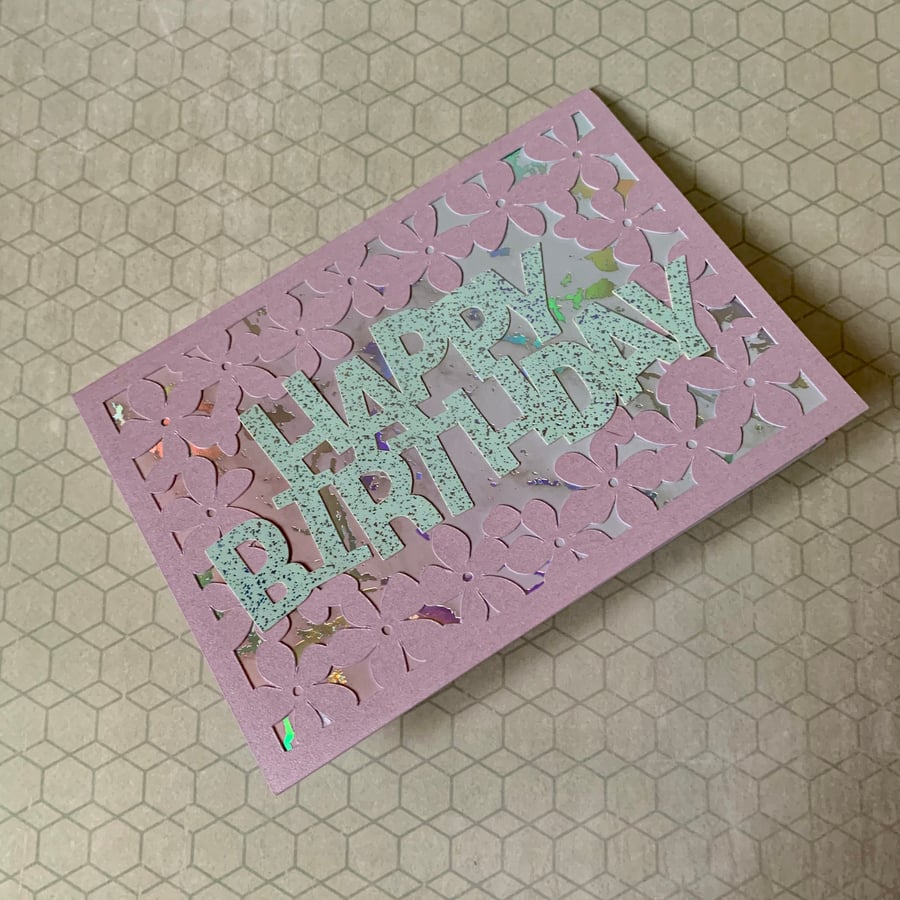 Handmade Floral Happy Birthday Card