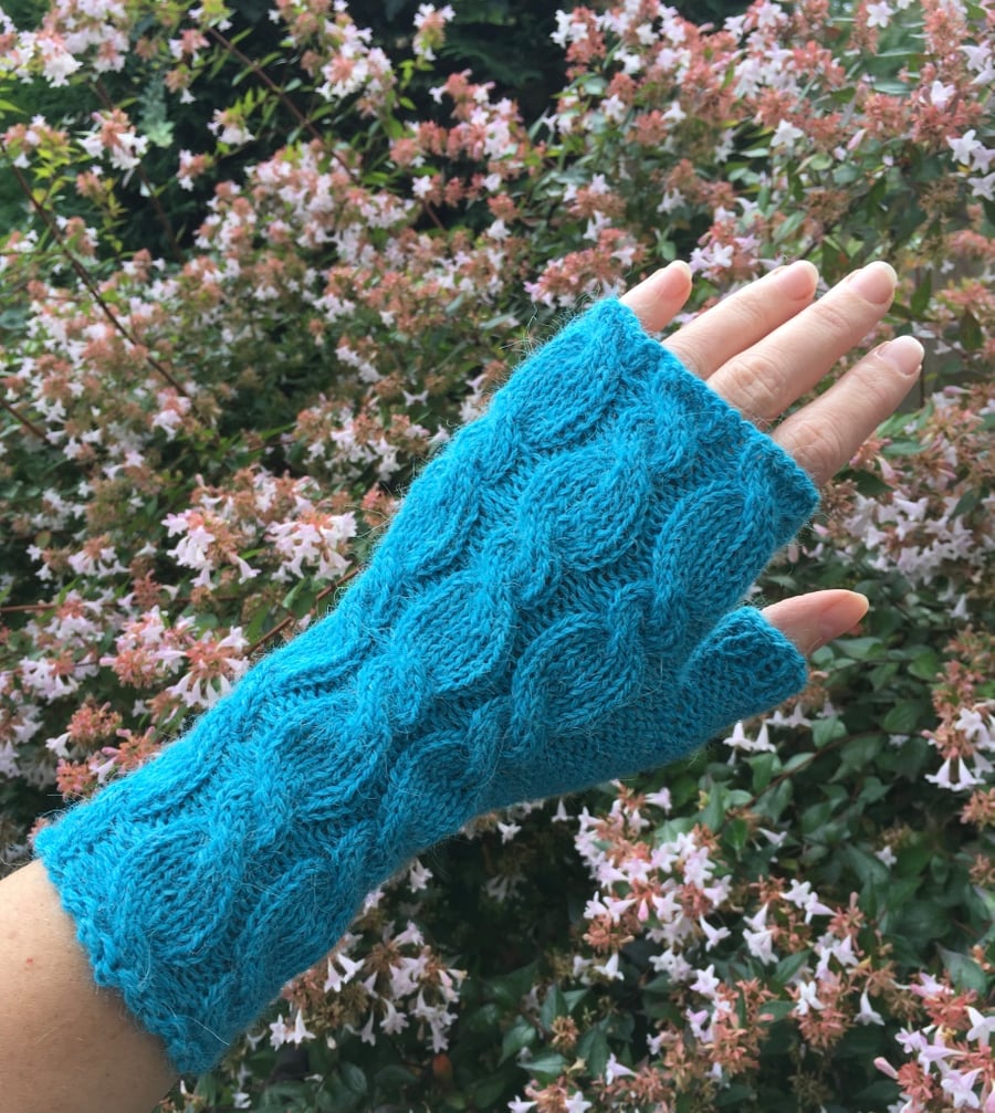 Alpaca Wrist Warmers Fingerless Gloves - Folksy
