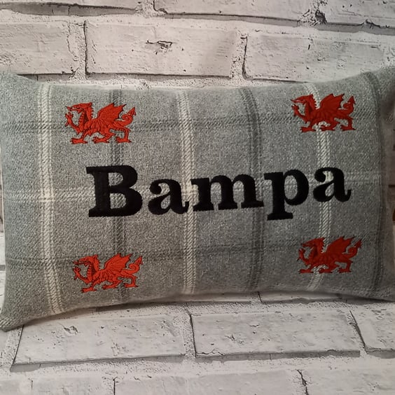 Bampa Cushion, Father's Day cushion for Grandad, Welsh cushion for Bampa