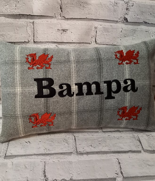 Bampa Cushion, Father's Day cushion for Grandad, Welsh cushion for Bampa