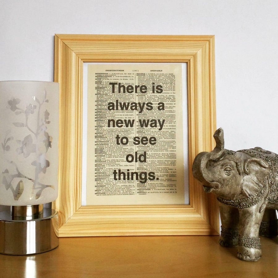 Unframed 1948 Dictionary Page Print - "New Way To See Old Things"- Print Only