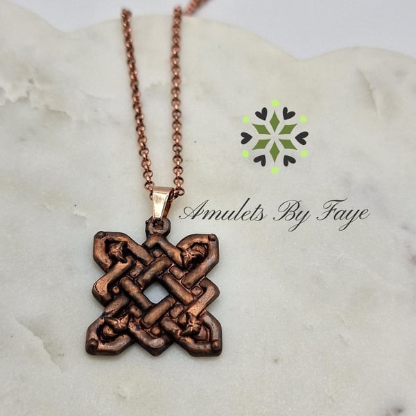 Celtic Quaternary Knot with Butterfly Pendant Necklace.