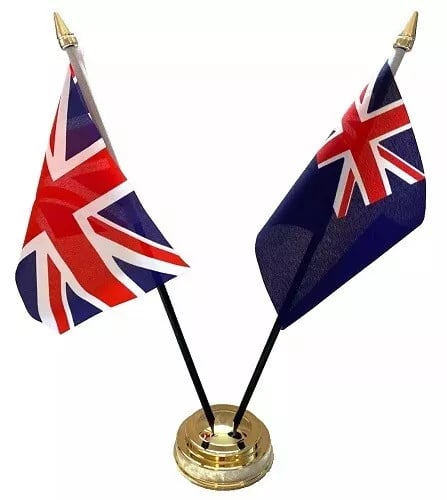Navy Blue Ensign & Union Jack Friendship 2 Flag 12" Table Display