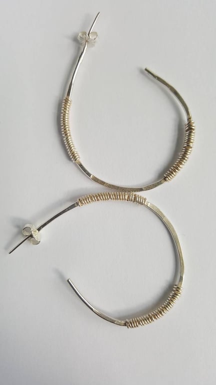 Everyday Handmade Sterling Silver Hoops