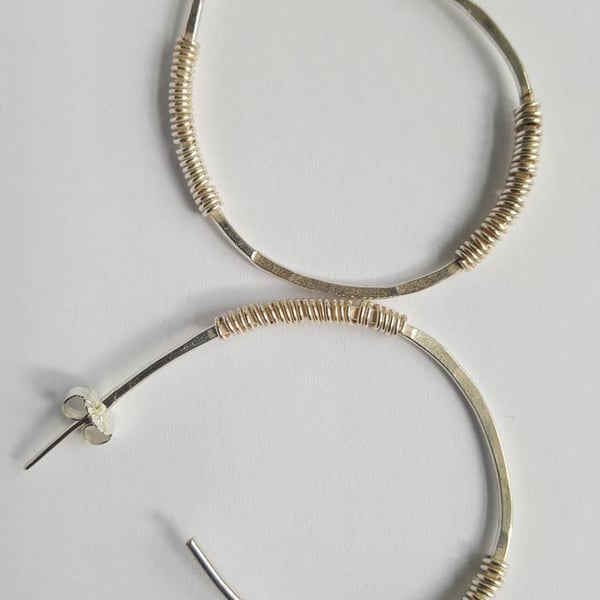 Everyday Handmade Sterling Silver Hoops, silver hoop earrings, modern earrings, 