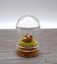 small glass brown cat cloche - Image 3