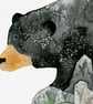 Bear and waterfall, awesome animals, giclée A3 art print - Image 3