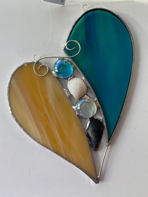 Stained Glass Shell Heart