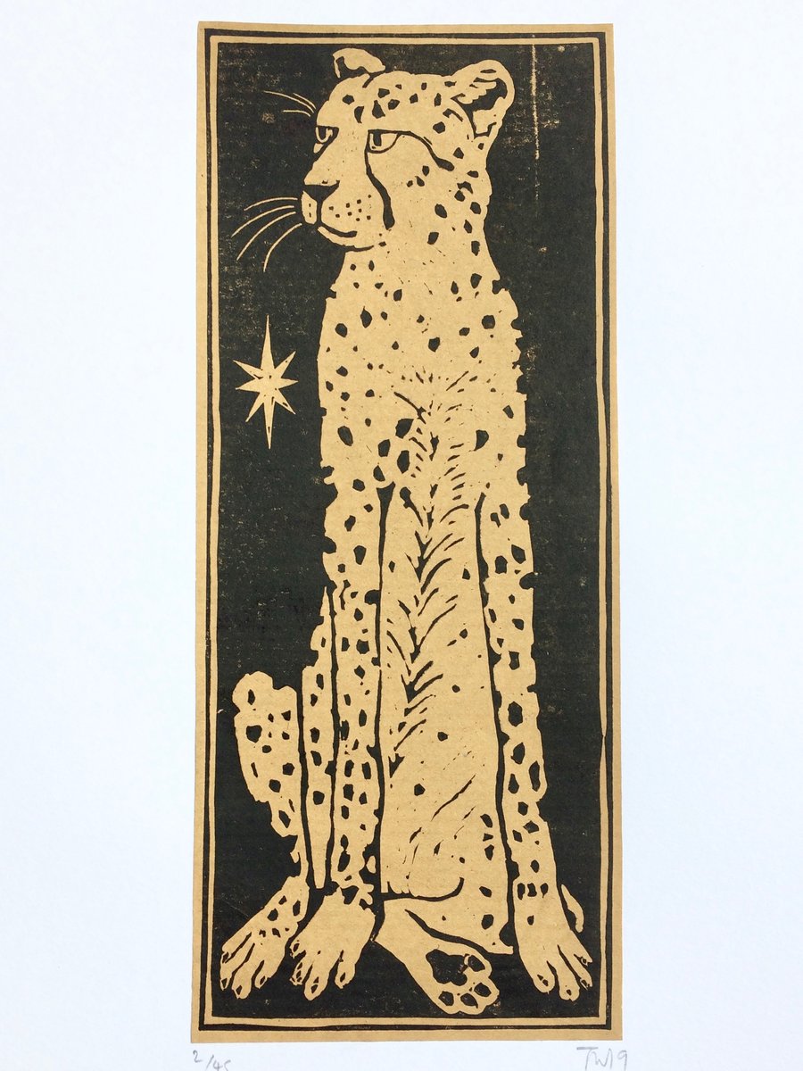 'Cheetah' limited edition Lino print