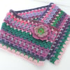 Crochet Cowl, Neck Warmer  Raspberry Green Thulian Pink Lavender Blue