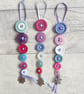 Trio of Frosty Button Dangle Tree Decorations, Christmas Decorations - Image 2