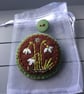 Hand Embroidered Snowdrop Brooch  - Image 4