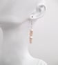 White Faux Pearl & Pink Glass Bead Silver Drop Earrings - Image 1