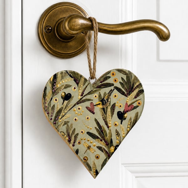 Decoupage wood heart