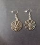 Silver dangle spider and web earrings  - Image 3
