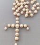 Copper Wire Wrap Ivory Cultured Pearl Cross Necklace - Image 4