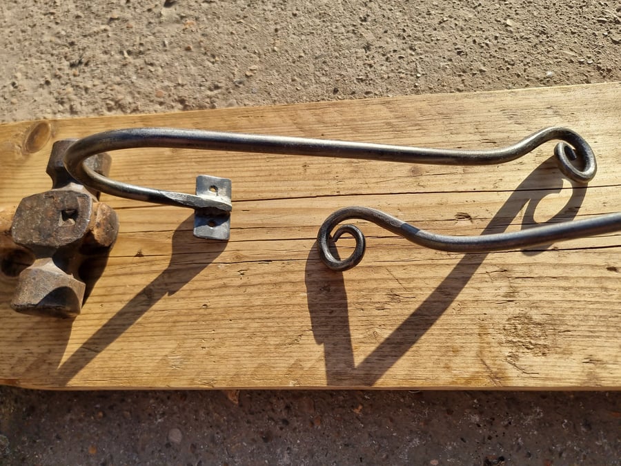 Pair of Hand Forged Curtain Tieback  Holdback with matching screws