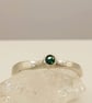Sterling Silver Ring with 3mm Tsavorite Garnet – One of a Kind
