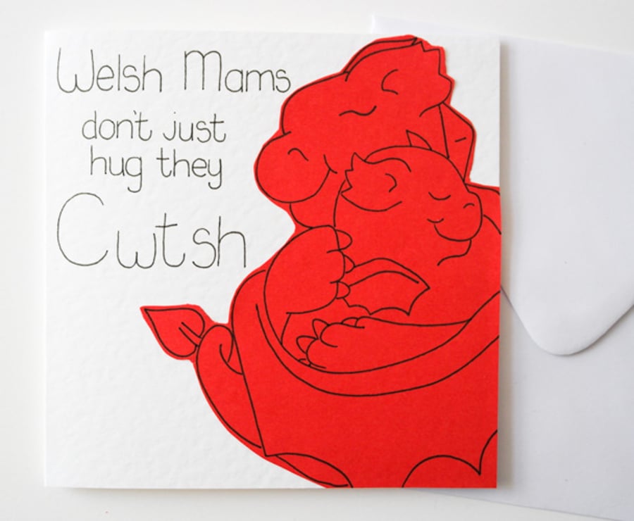 Seconds Sunday Welsh Mams Cwtsh Mother's Day Card, Welsh Mam Birthday Card