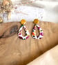 Autumn Abstract Autumn Confetti Open Teardrop Polymer Clay Earrings