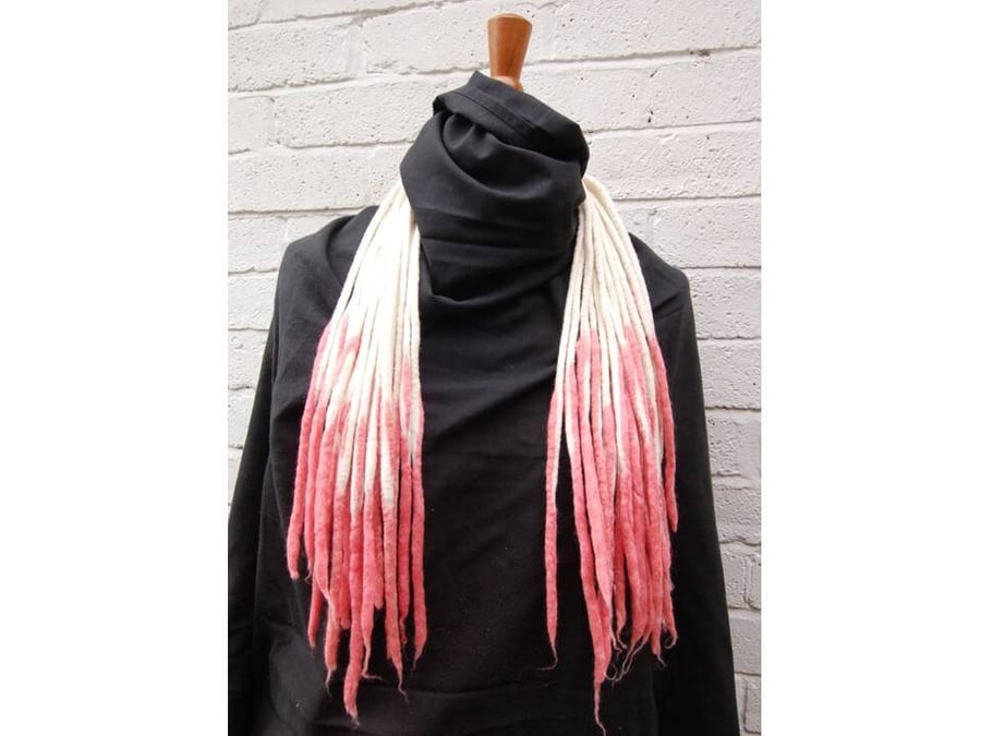 Extension Dreadlocks In Lana Merino Rosa - Fatte A Mano, Ipoallergeniche, Lunghe 100 Cm