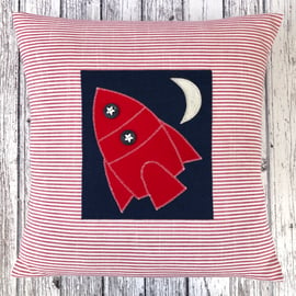 Appliquéd Rocket Cushion Cover