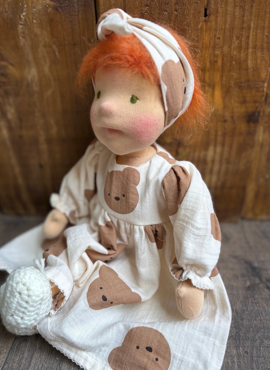 Handmade 17” Waldorf doll 