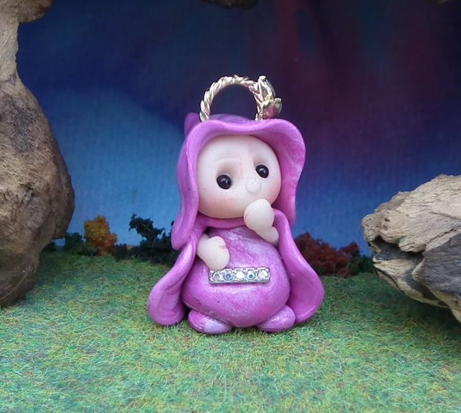 Princess 'Tilda' Tiny Royal Gnome with jewels OOAK Sculpt by Ann Galvin