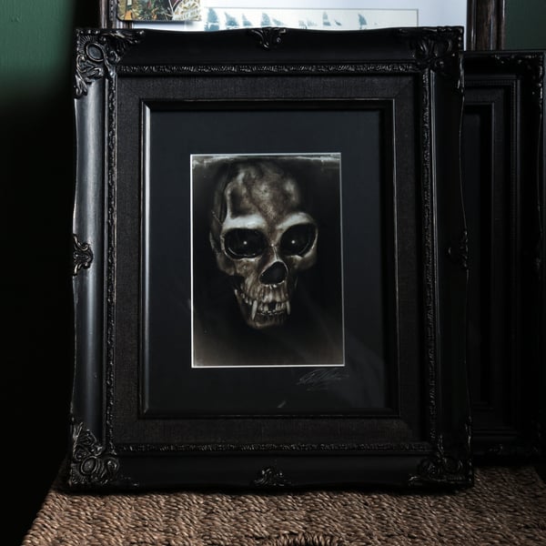 Gothic Horror Archival photo in Antique Upcycled Frame